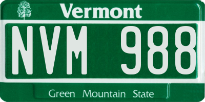 VT license plate NVM988