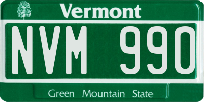 VT license plate NVM990