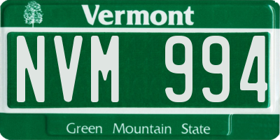 VT license plate NVM994