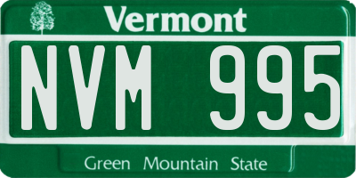 VT license plate NVM995