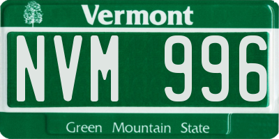 VT license plate NVM996