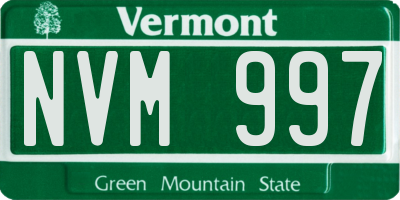 VT license plate NVM997