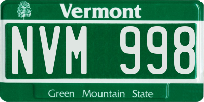 VT license plate NVM998