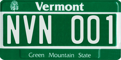 VT license plate NVN001