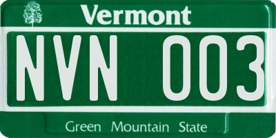 VT license plate NVN003