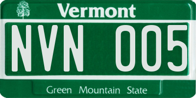 VT license plate NVN005