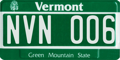 VT license plate NVN006