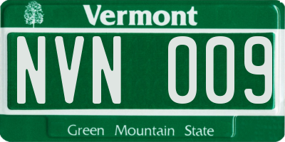 VT license plate NVN009