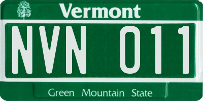 VT license plate NVN011