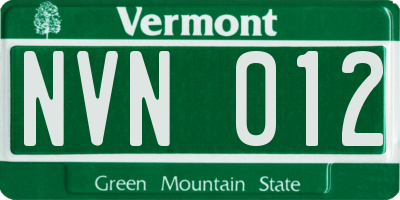 VT license plate NVN012