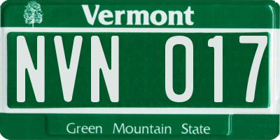 VT license plate NVN017