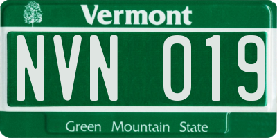 VT license plate NVN019