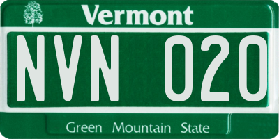 VT license plate NVN020