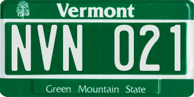 VT license plate NVN021