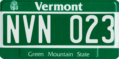 VT license plate NVN023