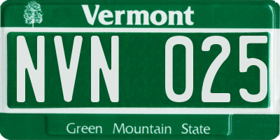 VT license plate NVN025