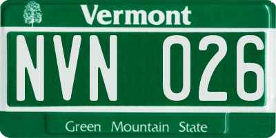 VT license plate NVN026