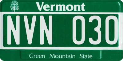 VT license plate NVN030