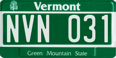 VT license plate NVN031