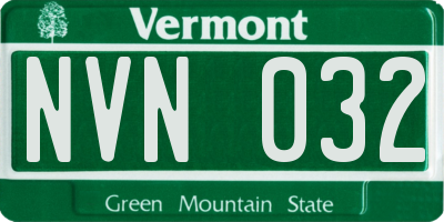 VT license plate NVN032
