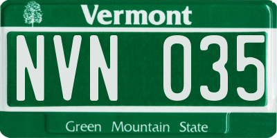 VT license plate NVN035