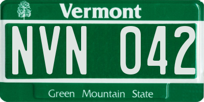 VT license plate NVN042