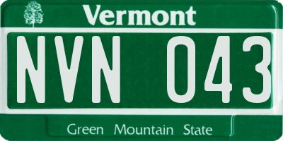 VT license plate NVN043