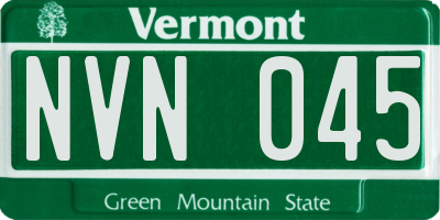 VT license plate NVN045