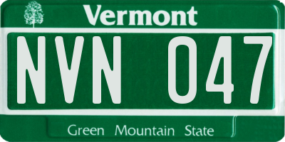 VT license plate NVN047