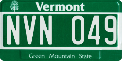 VT license plate NVN049