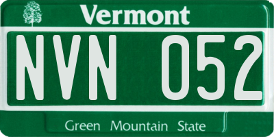 VT license plate NVN052
