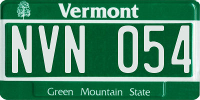 VT license plate NVN054