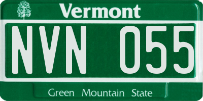 VT license plate NVN055