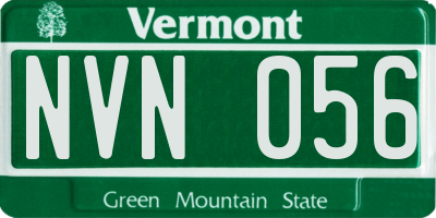 VT license plate NVN056