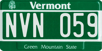 VT license plate NVN059