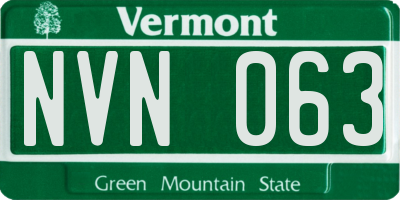 VT license plate NVN063