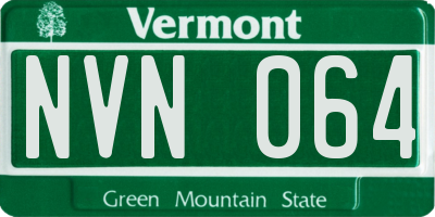 VT license plate NVN064