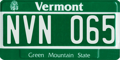 VT license plate NVN065