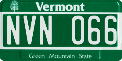 VT license plate NVN066