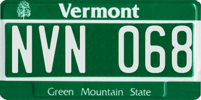 VT license plate NVN068