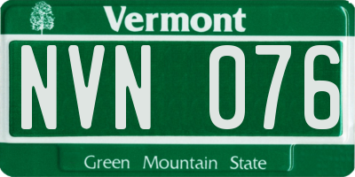 VT license plate NVN076