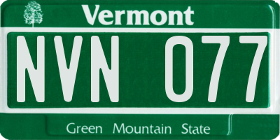 VT license plate NVN077