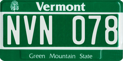 VT license plate NVN078