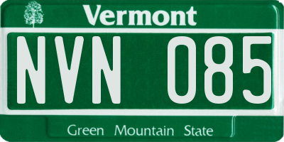 VT license plate NVN085