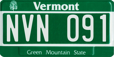VT license plate NVN091