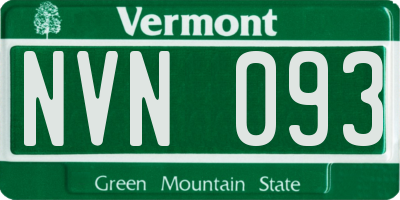 VT license plate NVN093