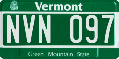 VT license plate NVN097
