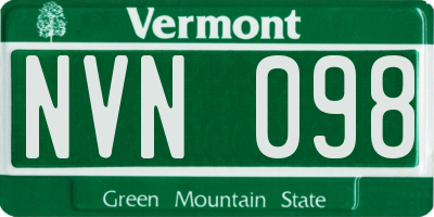 VT license plate NVN098