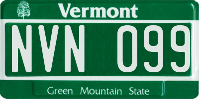 VT license plate NVN099