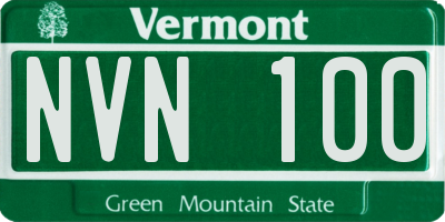 VT license plate NVN100